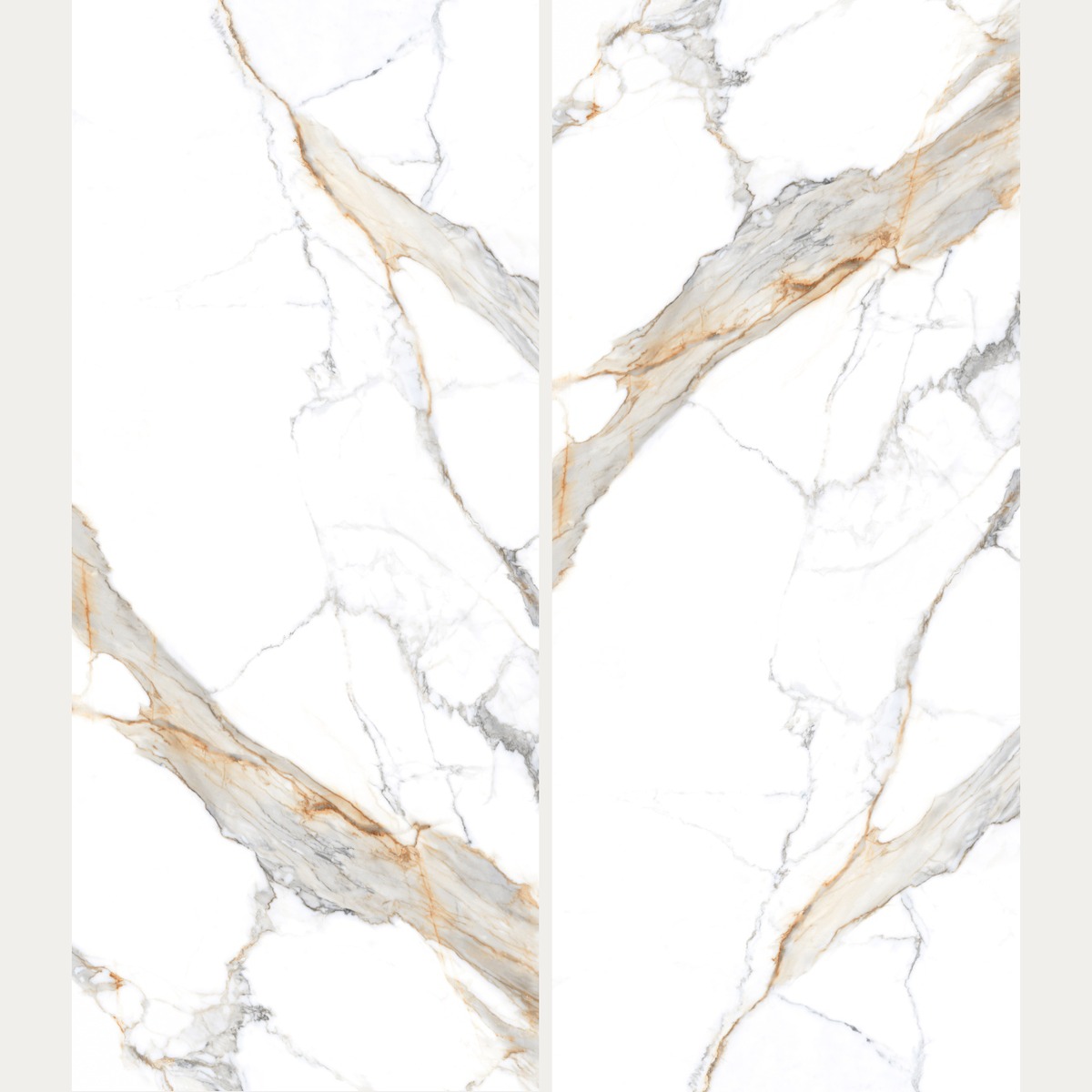 Calacatta Bellissimo Bookmatch porcelain slab, book-matched pair
