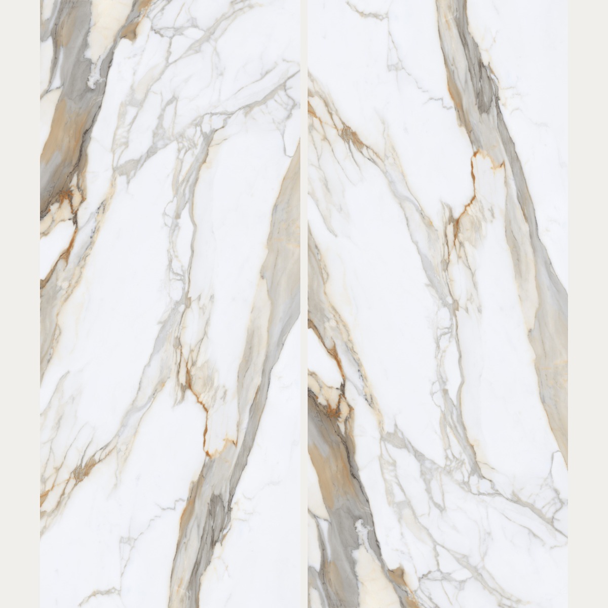 Calacatta Imperiale Bookmatch porcelain slab, book-matched pair