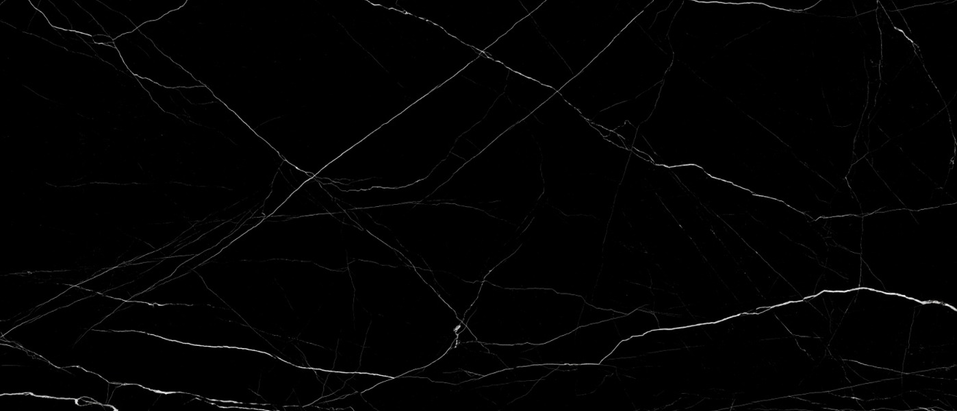 Nero Venato porcelain slab surface, a black ground with white veining