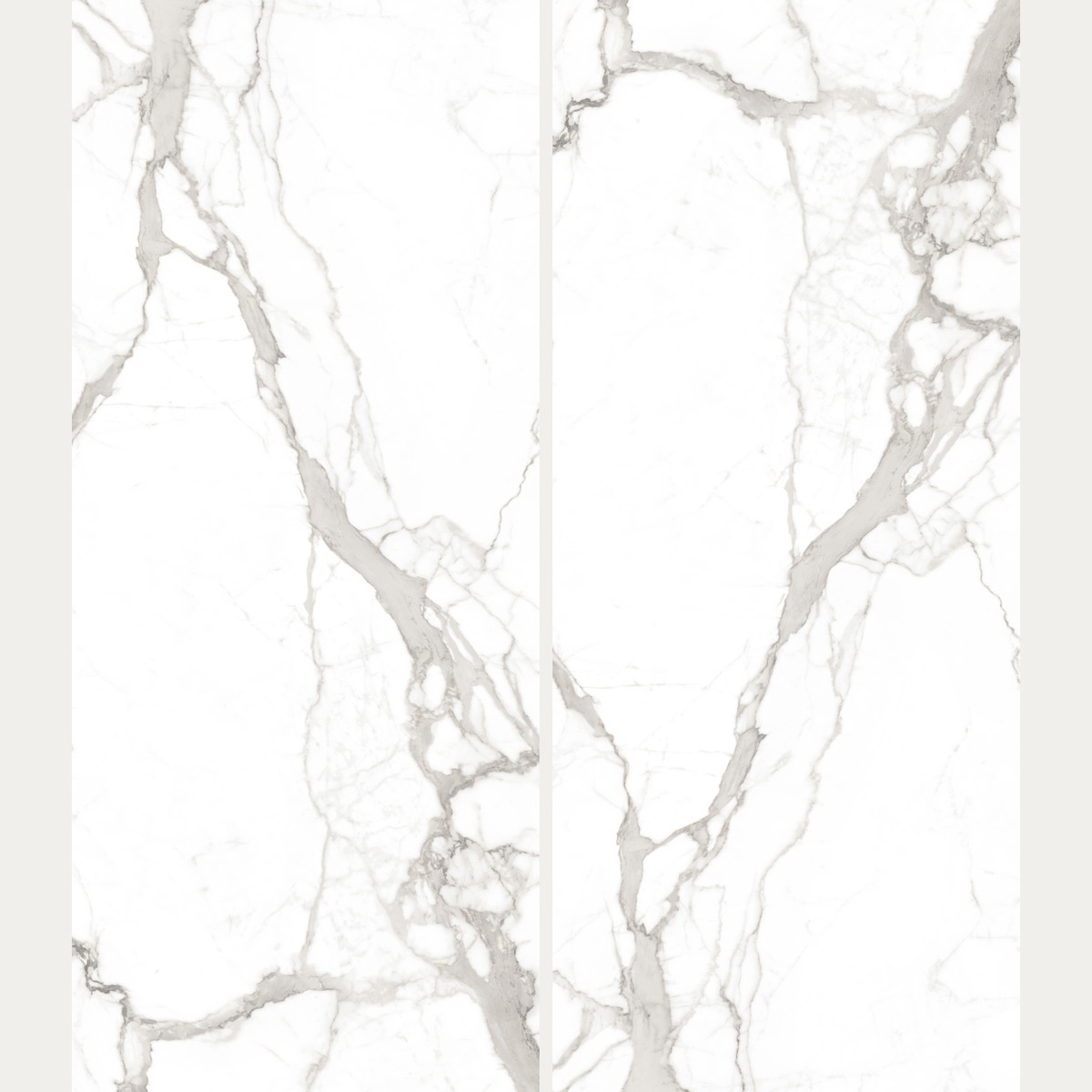 Statuario Classico Bookmatch porcelain slab, book-matched pair