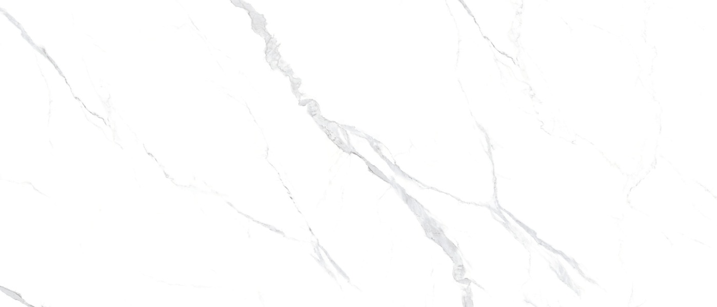 Statuario Maestro porcelain slab surface, a white ground with fine grey veining